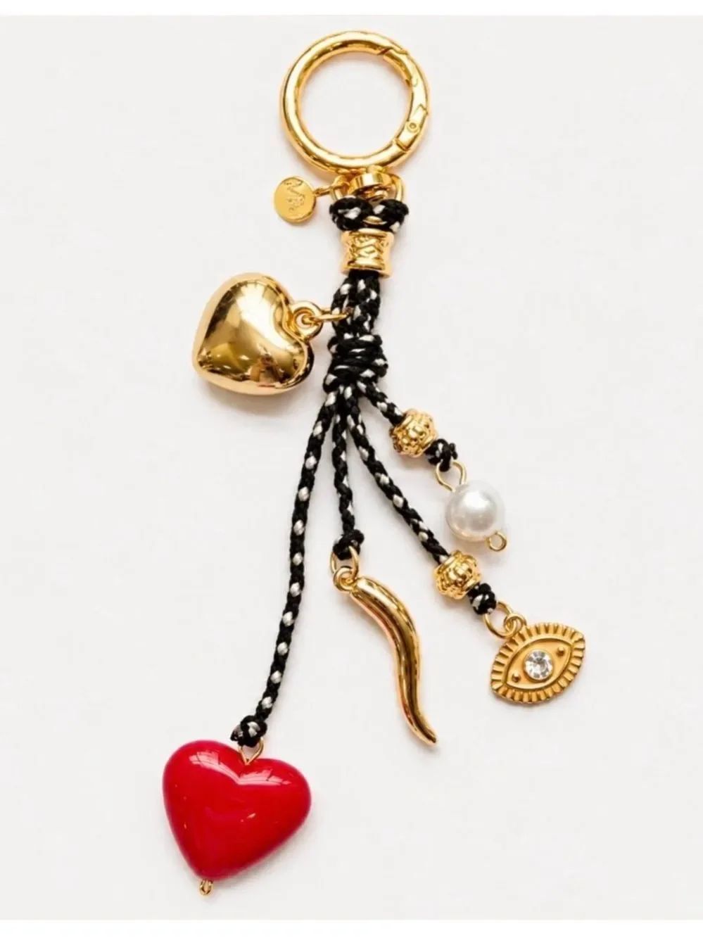 Red Heart Evil Eye Bag Charm - MM-01721